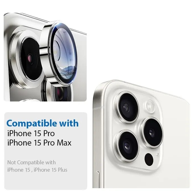 Camera Lens Protector GT Series Easy Do for iPhone 15 Pro / iPhone 15 Pro Max (Silver)