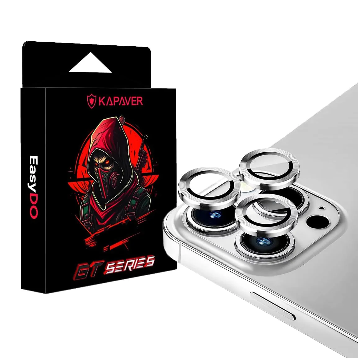 Camera Lens Protector GT Series Easy Do for iPhone 15 Pro / iPhone 15 Pro Max (Silver)
