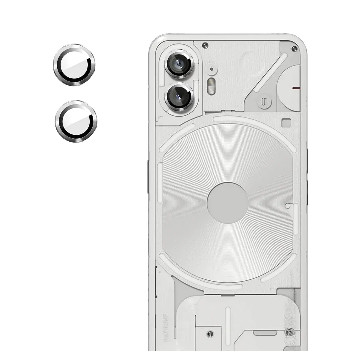 Camera Lens Protector GT Series Easy Do for Nothing Phone 2 (Silver) - 2 Pack
