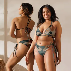 Camouflage All-over print recycled string bikini
