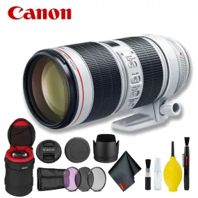 Canon EF 70-200mm f/2.8L is III USM Lens (International Model) w/Filter Kit   Lens Case Bundle