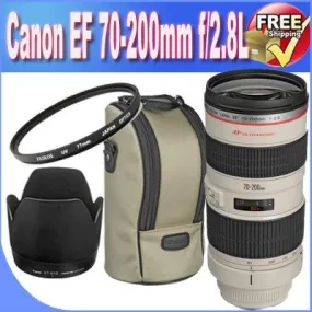 Canon EF 70-200mm f/2.8L USM Telephoto Zoom Lens   77mm UV Filter   Lens Case   Lens Accessory Saver Bundle