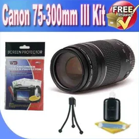 Canon EF 75-300mm f/4-5.6 III Telephoto Zoom Lens for Canon SLR Cameras   Accessory Saver Bundle
