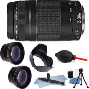 Canon Zoom Telephoto EF 75-300mm f/4.0-5.6 III Autofocus Lens   58mm Accessories