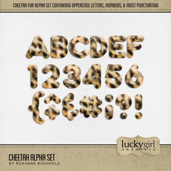 Cheetah Alpha Digital Scrapbook Kit