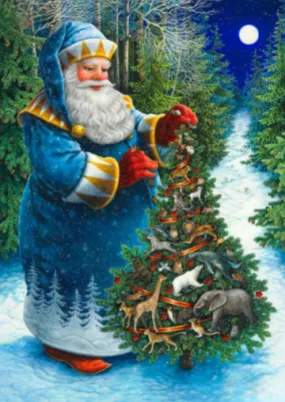 Christmas Diamond Painting - Full Square/Round 5D Diamonds,  Santa's Wildlife Tree