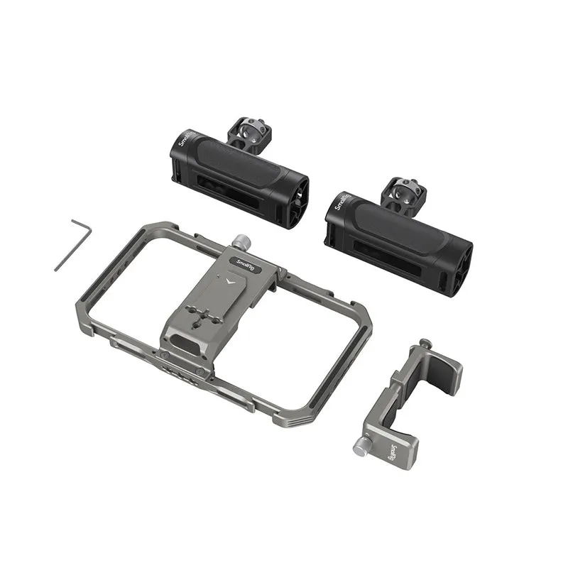 [CLEARANCE] SmallRig Universal Video Phone Cage Kit for 6.7" Wide Smartphones, Dual Side Handles and Power Bank Holder, Multiple 1/4"-20 Threads & Cold Shoe Mounts with Allen Wrench 3609
