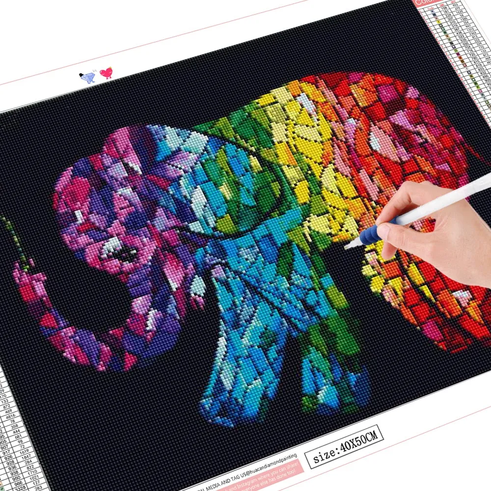 Colorful Elephant Diamond Painting Kits | 16 Designs To Choose From | Full Square Drill | Abstract Rhinestone Mosaic