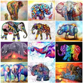 Colorful Elephant Diamond Painting Kits | 16 Designs To Choose From | Full Square Drill | Abstract Rhinestone Mosaic