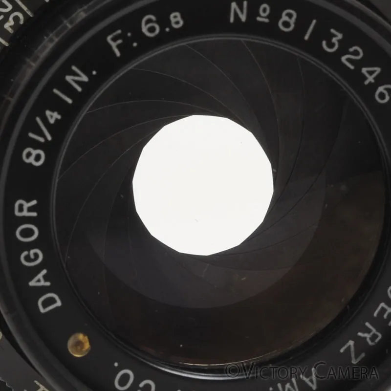 C.P. Goerz (American Optical) Gold Dot Dagor 8 1/4" (210mm) f6.8 Barrel Lens