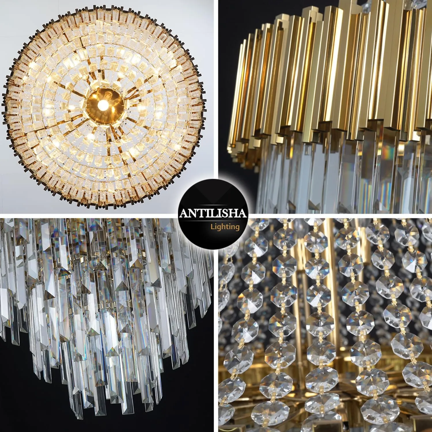 Crystal Chandeliers, Modern Big Pendant Light Fixture for Grand Living Room