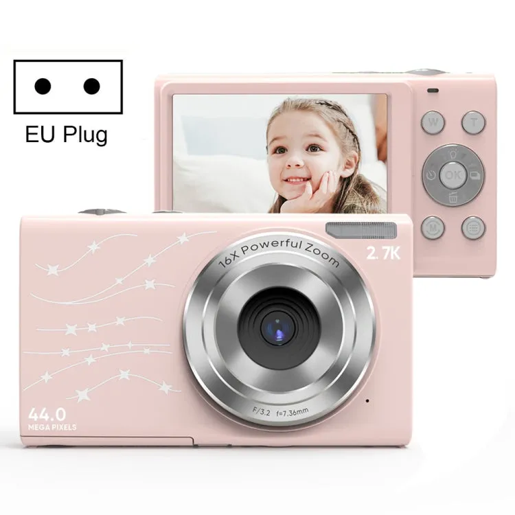 DC402 2.4 inch 44MP 16X Zoom 1080P Full HD Digital Camera Children Card Camera, EU Plug