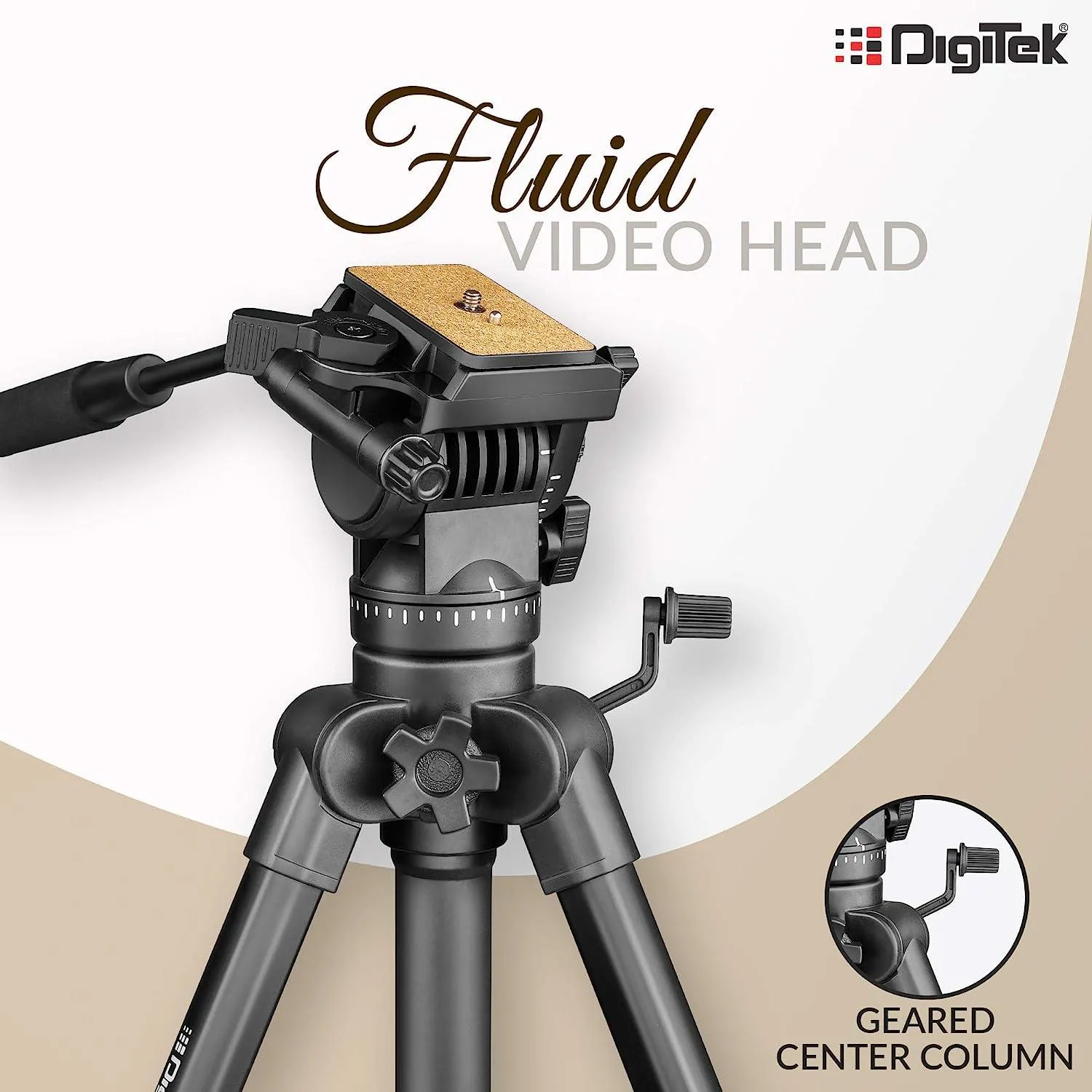 Digitek (DPTR 880 PRO) (165 cm) Platinum Aluminum Light Weight Tripod, with Fluid Video Head, for DSLR & Video Cameras, Maximum Operating Height: 5.90 Feet, Maximum Load : 6 kgs (Black)