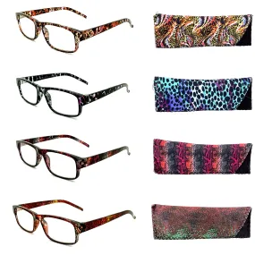 Exotic Wildlife Animal Print Readers With Matching Case