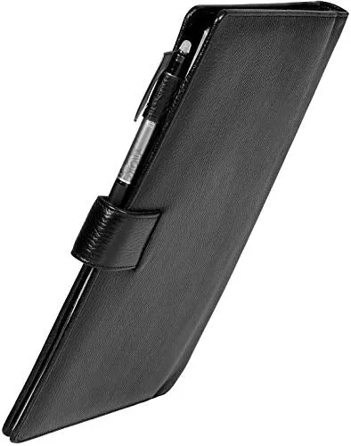Genuine Leather Folio Cover Compatible With Rocketbook A5 Size Notebook 6 X 8 Inch Black
