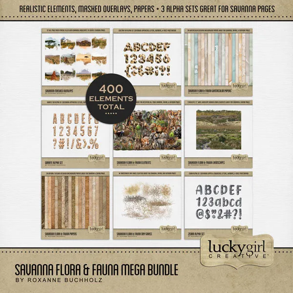 Giraffe Alpha Digital Scrapbook Kit