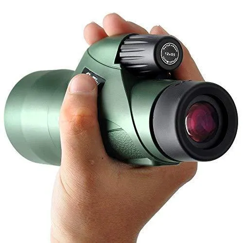 Gosky 12x55 High Definition Monocular Telescope and Quick Smartphone Holder - 2019 Newest Waterproof Monocular -BAK4 Prism for Wildlife Bird Watching Hunting Camping Travelling Wildlife Secenery