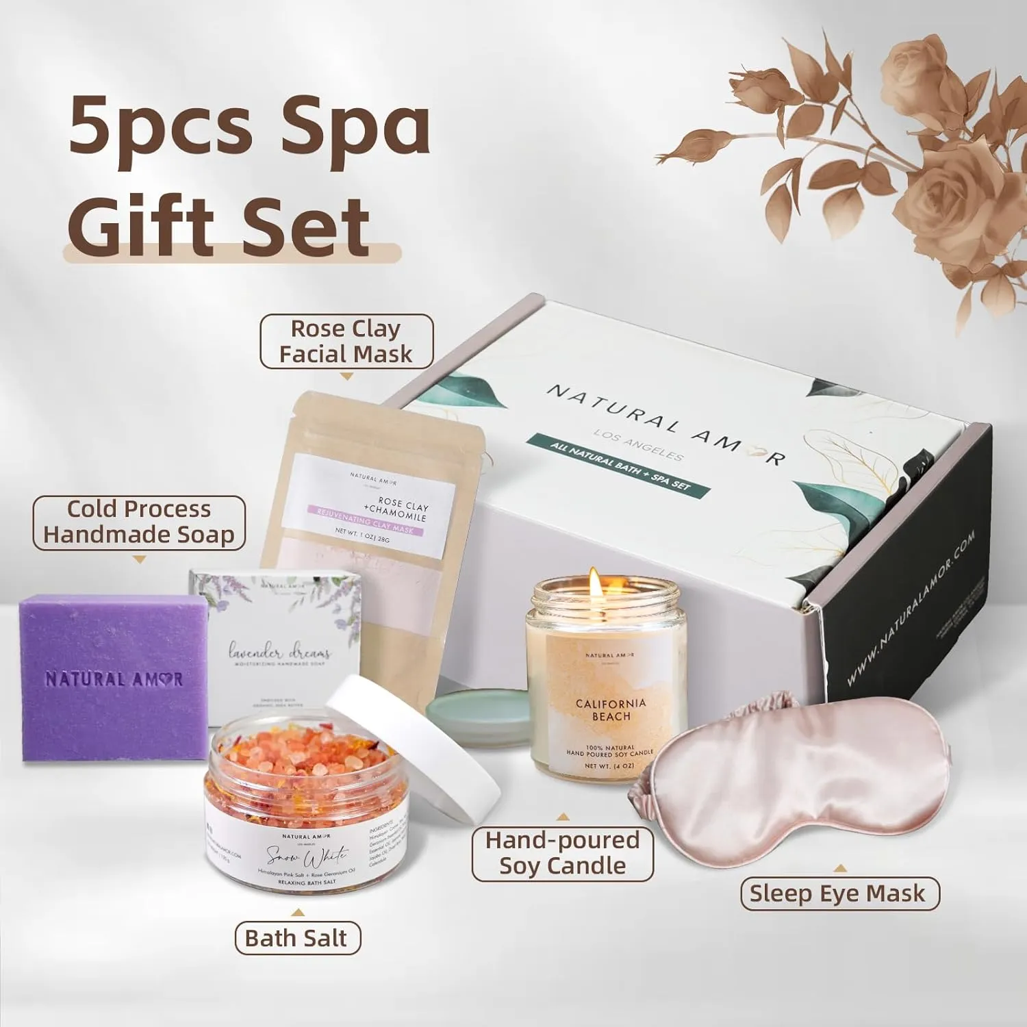 Handmade Spa Gift Set - Natural 5-Piece Skincare Gift for Women