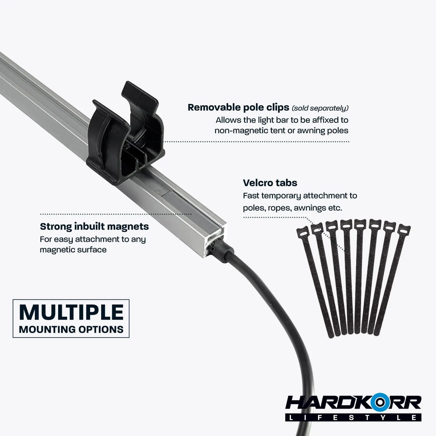 HARDKORR Lifestyle 4 Bar Orange/White LED Camping Light Kit