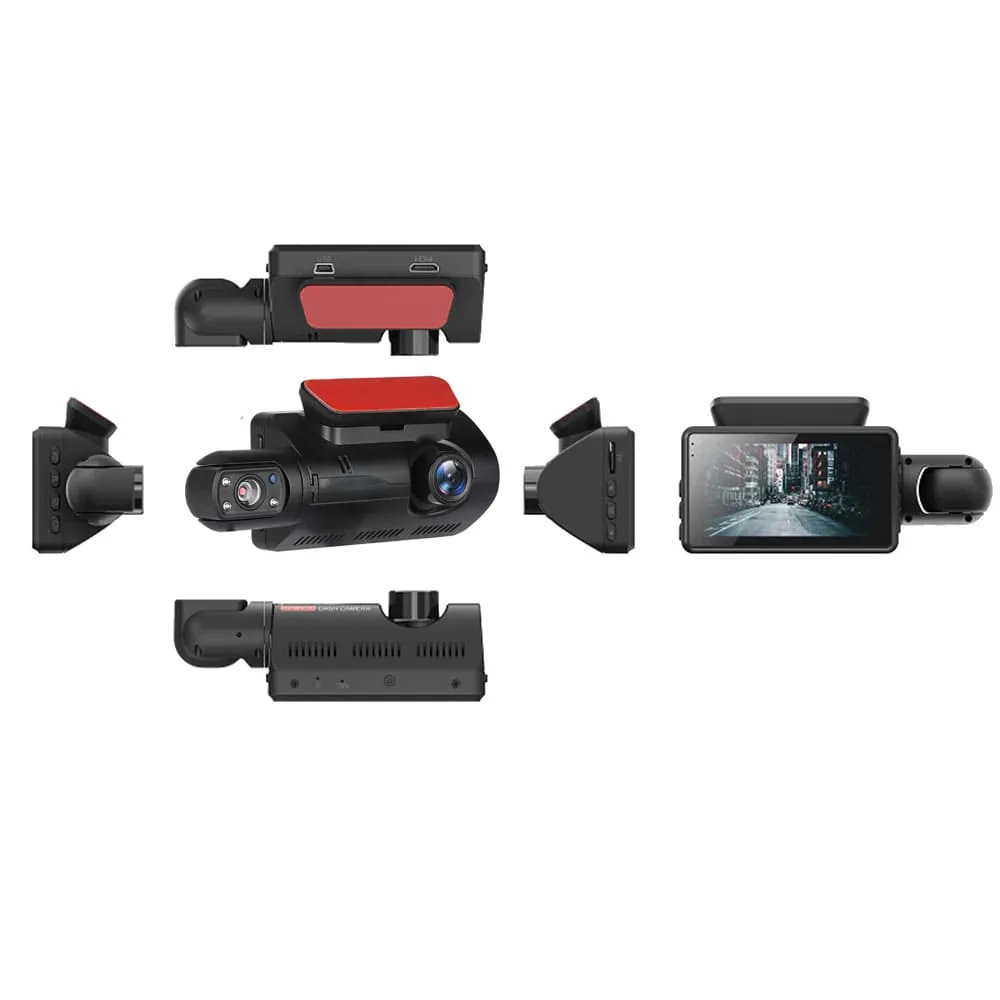 HD Dual Camera Dashcam with Screen and Night Vision