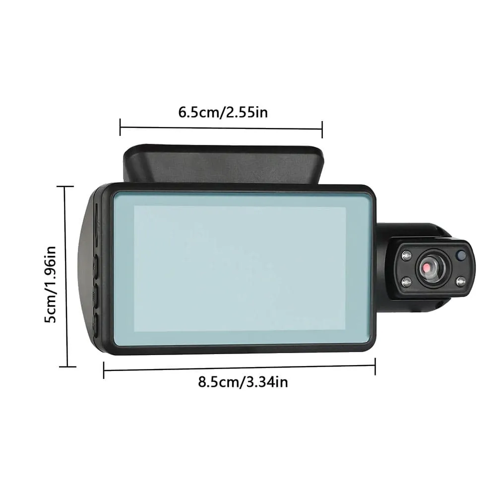 HD Dual Camera Dashcam with Screen and Night Vision