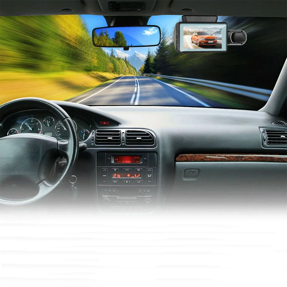 HD Dual Camera Dashcam with Screen and Night Vision