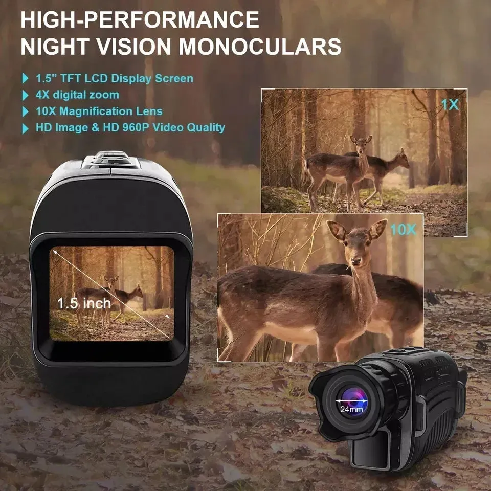HD Infrared Night Vision Device R7 5X Zoom Digital Monocular Telescope 1080P Outdoor Camera with Day& Night Dual-use for Hunting