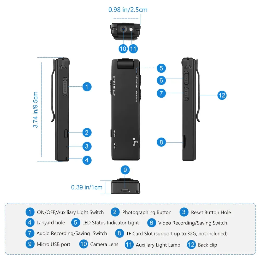 HD Mini Rotated Magnetic Camera