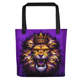 King Of The Jungle Purple Tote Bag