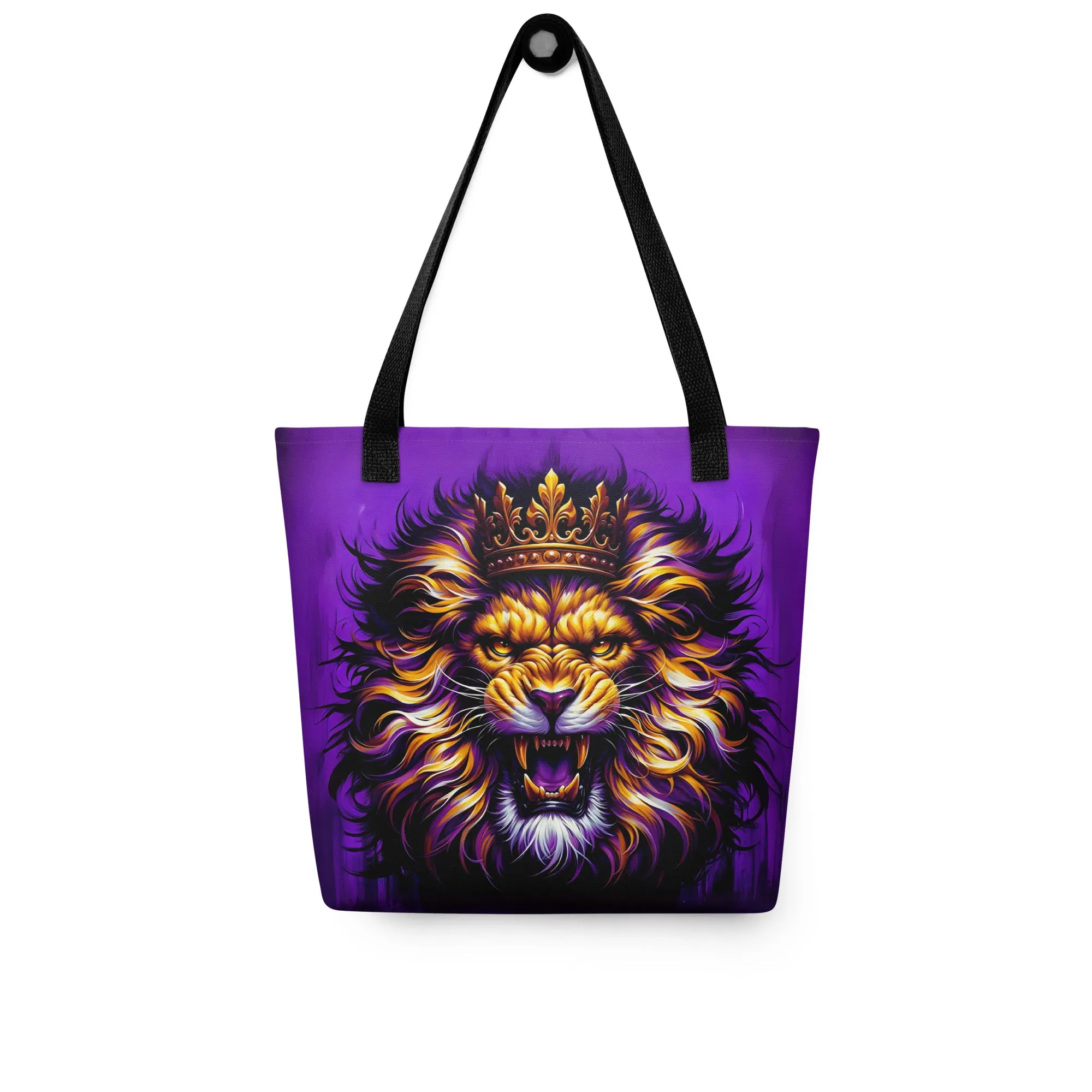 King Of The Jungle Purple Tote Bag