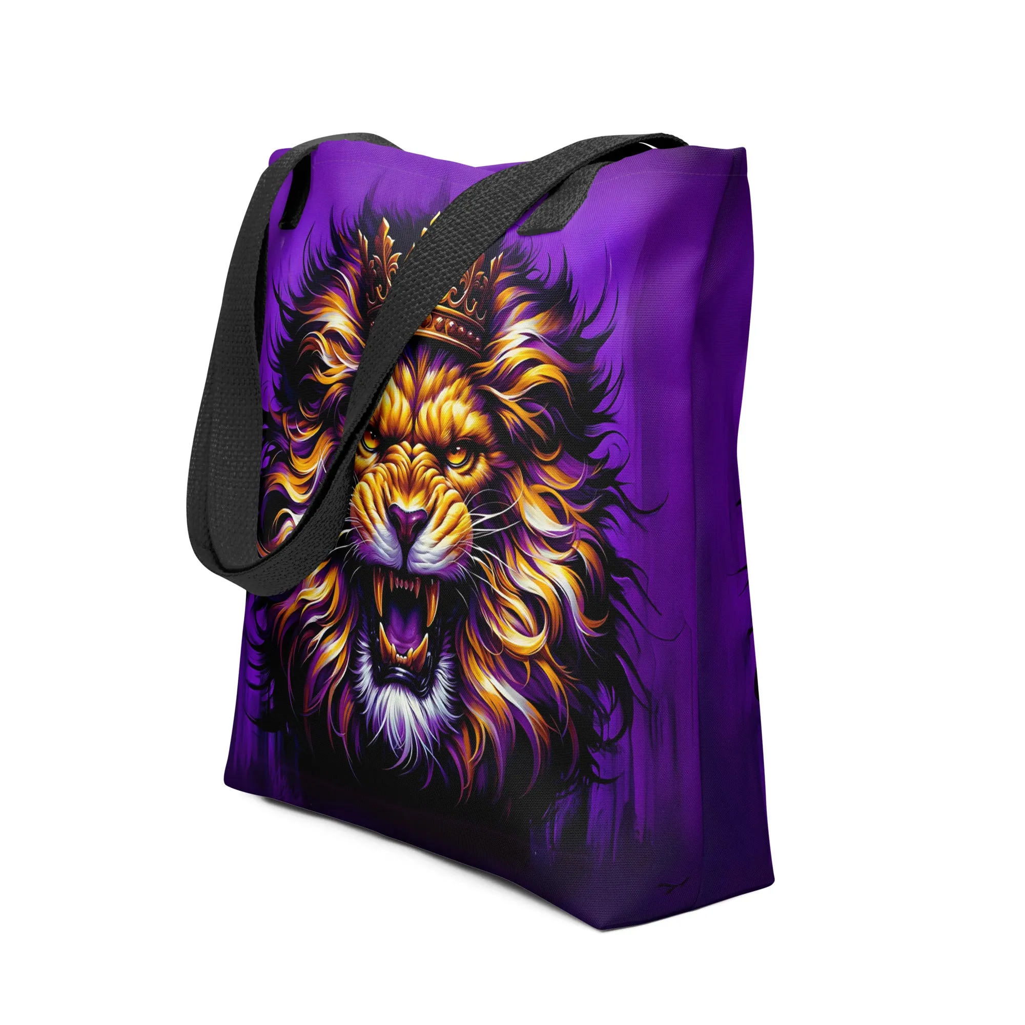 King Of The Jungle Purple Tote Bag