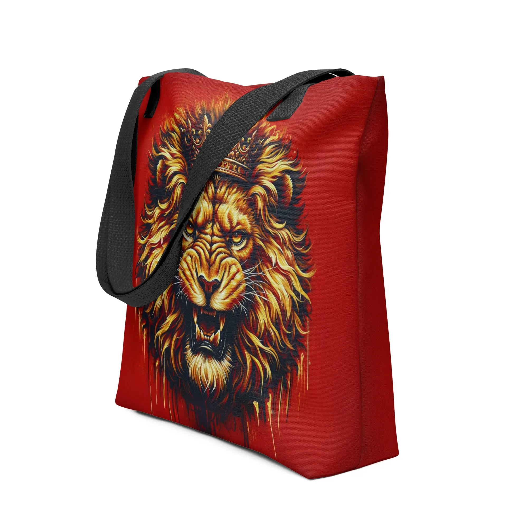 King Of The Jungle Red Tote Bag