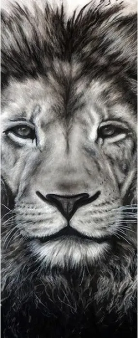 Lion Portrait Animal Diamond Painting Kit | Full Round Drill 5D Rhinestones | DIY Animal Portrait | Black And White