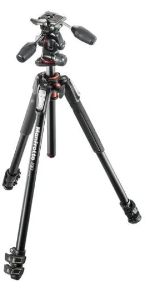 Manfrotto 190XPRO3 Aluminum 3-Section Tripod with 3-Way Head