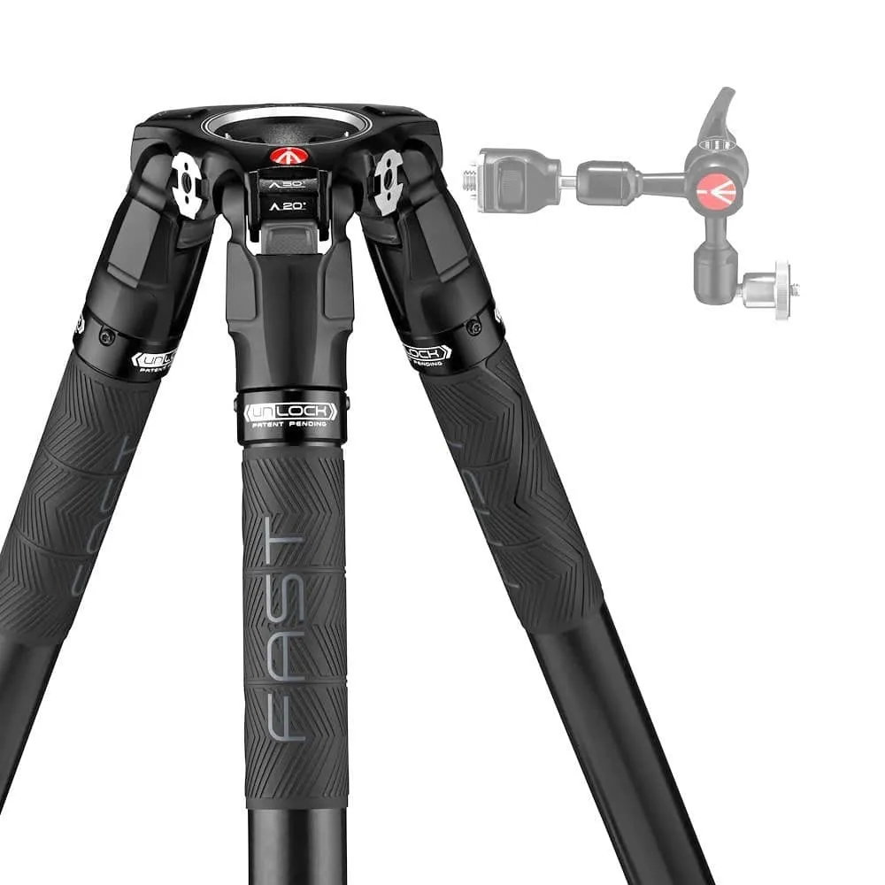 Manfrotto Tripod Vid 635 Fast Single CF fast twisting lock 75mm bowl 28.5-155cm 20Kg Payload