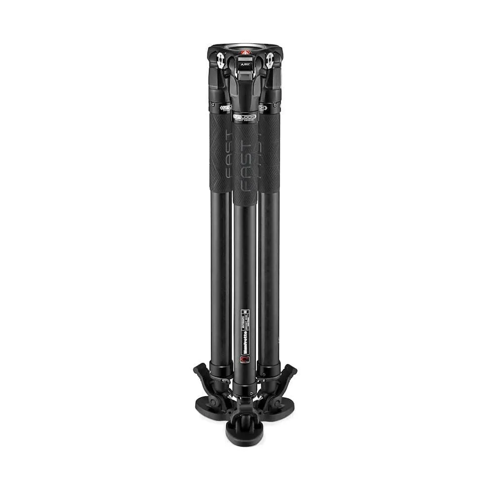 Manfrotto Tripod Vid 635 Fast Single CF fast twisting lock 75mm bowl 28.5-155cm 20Kg Payload
