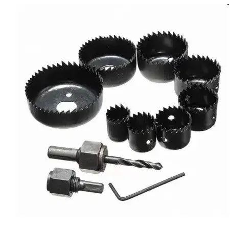 Metal Alloys 11pc Wood Hole Saw Cutting Set   Set of 6 Flat Drill Bit Set For Wood- HT66