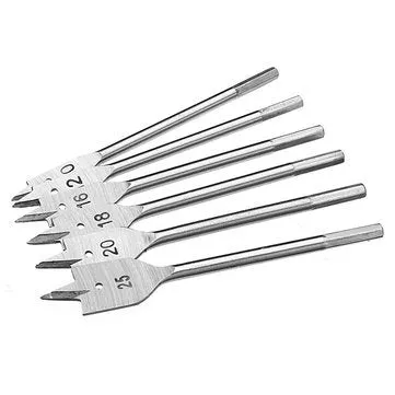 Metal Alloys 11pc Wood Hole Saw Cutting Set   Set of 6 Flat Drill Bit Set For Wood- HT66