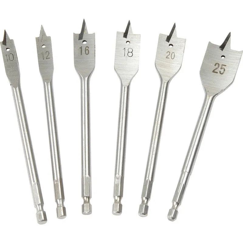 Metal Alloys 11pc Wood Hole Saw Cutting Set   Set of 6 Flat Drill Bit Set For Wood- HT66