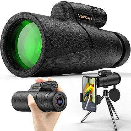 Monocular Telescope, 12x50 High Power HD Monocular for Bird Watching Adults with Smartphone Holder & Tripod BAK4 Prism for Wildlife Hunting Camping Travelling Wildlife - 2020 Newest (1250, Black)