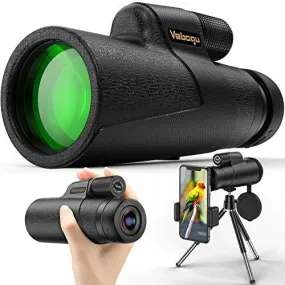 Monocular Telescope, 12x50 High Power HD Monocular for Bird Watching Adults with Smartphone Holder & Tripod BAK4 Prism for Wildlife Hunting Camping Travelling Wildlife - 2020 Newest (1250, Black)