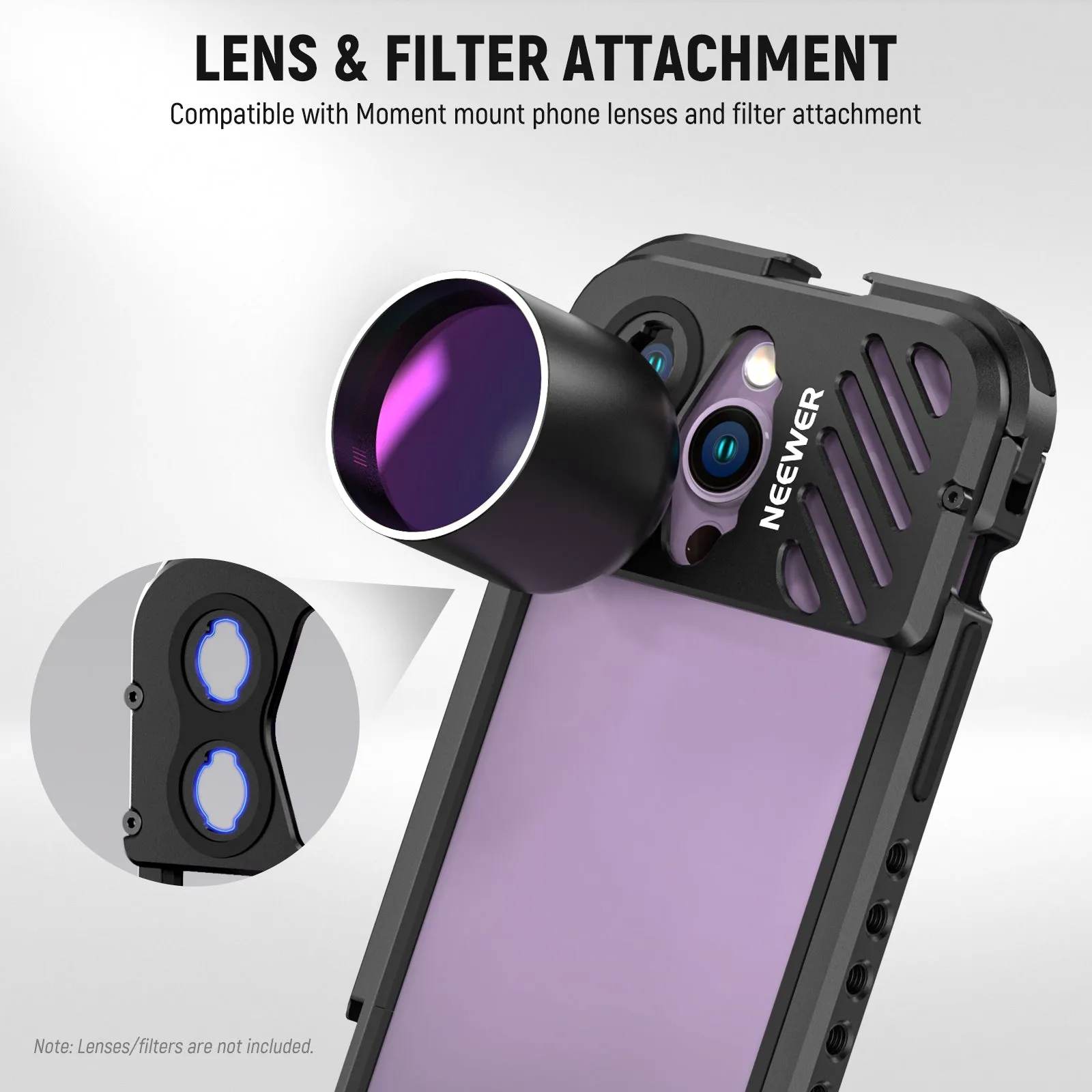 NEEWER Aluminum Alloy Cage for iPhone 14 Pro/14 Pro Max