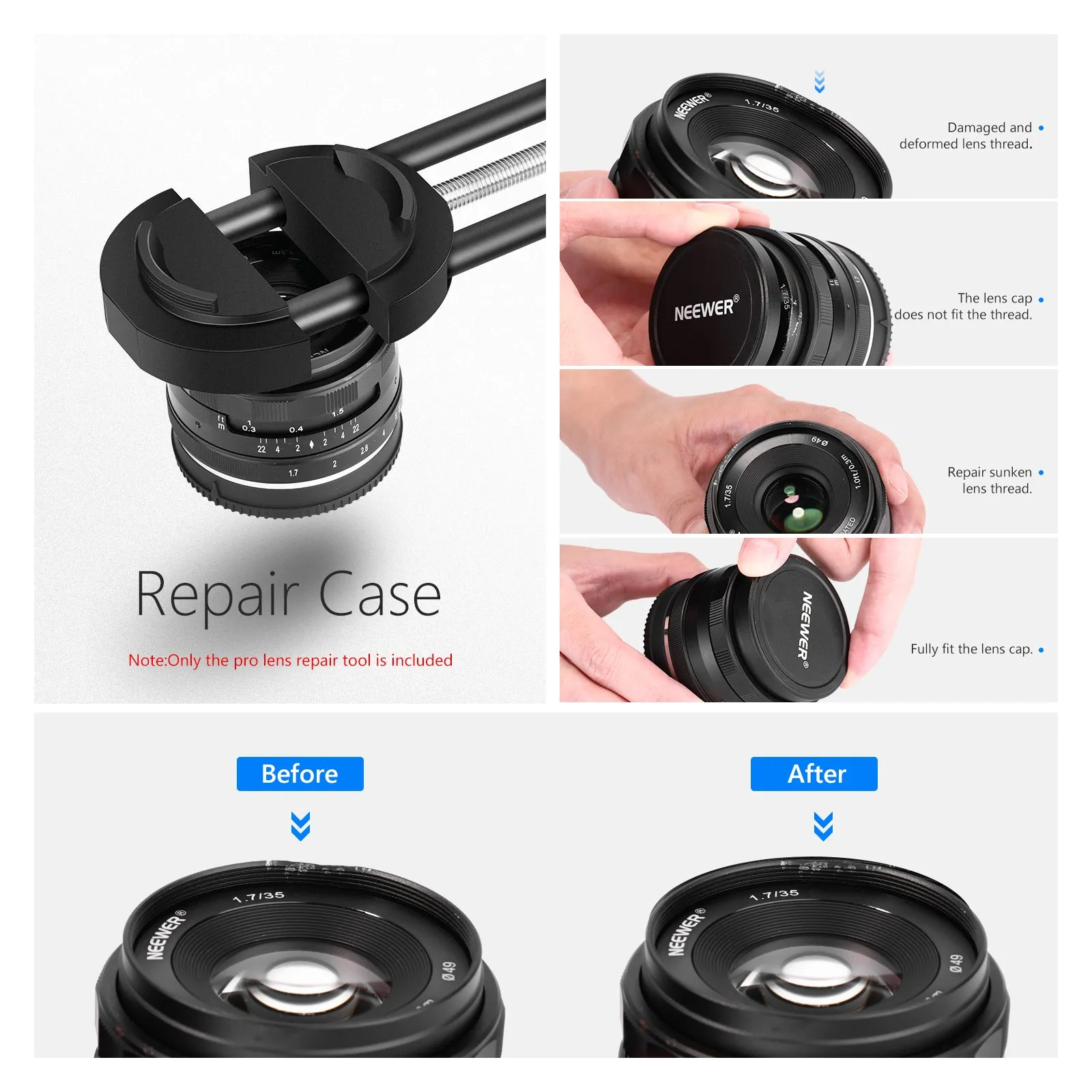 NEEWER Camera Lens Vise Repair Tool for Lens and Filter