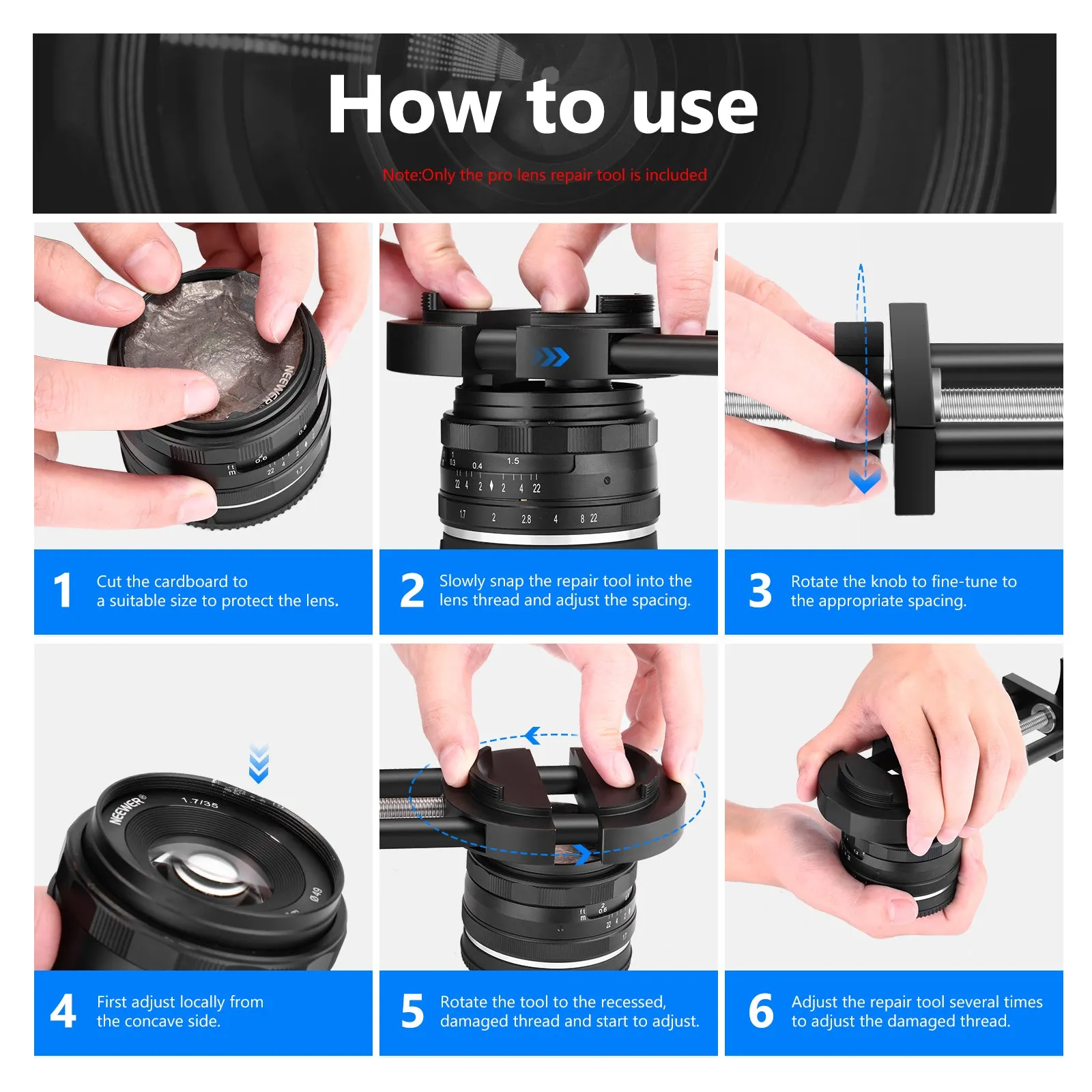 NEEWER Camera Lens Vise Repair Tool for Lens and Filter