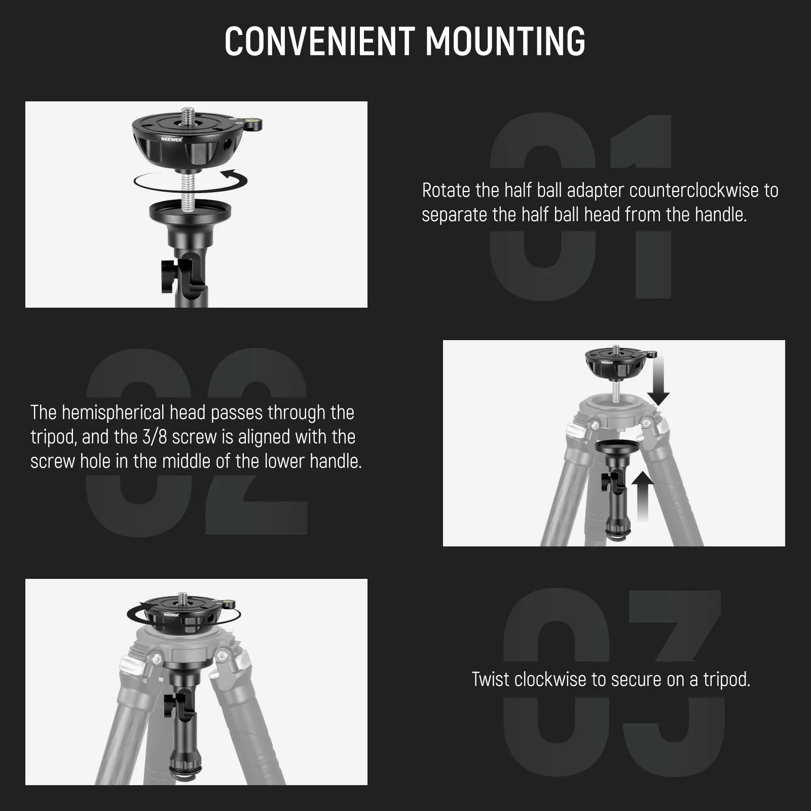 NEEWER GM003 75mm Bowl Base Leveling Adapter