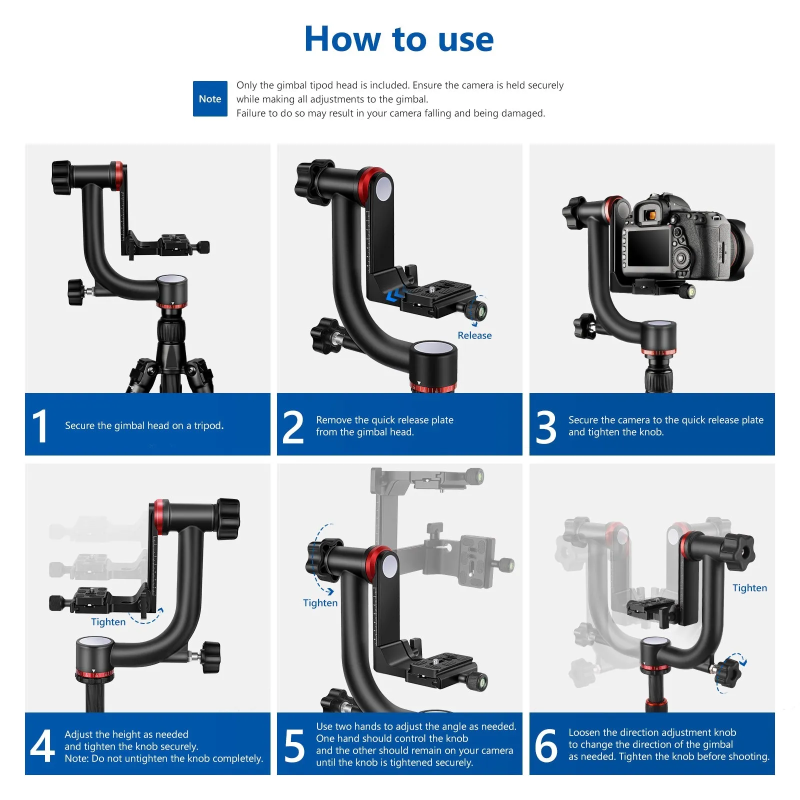 NEEWER GM101 Aluminum Alloy Gimbal Tripod Head