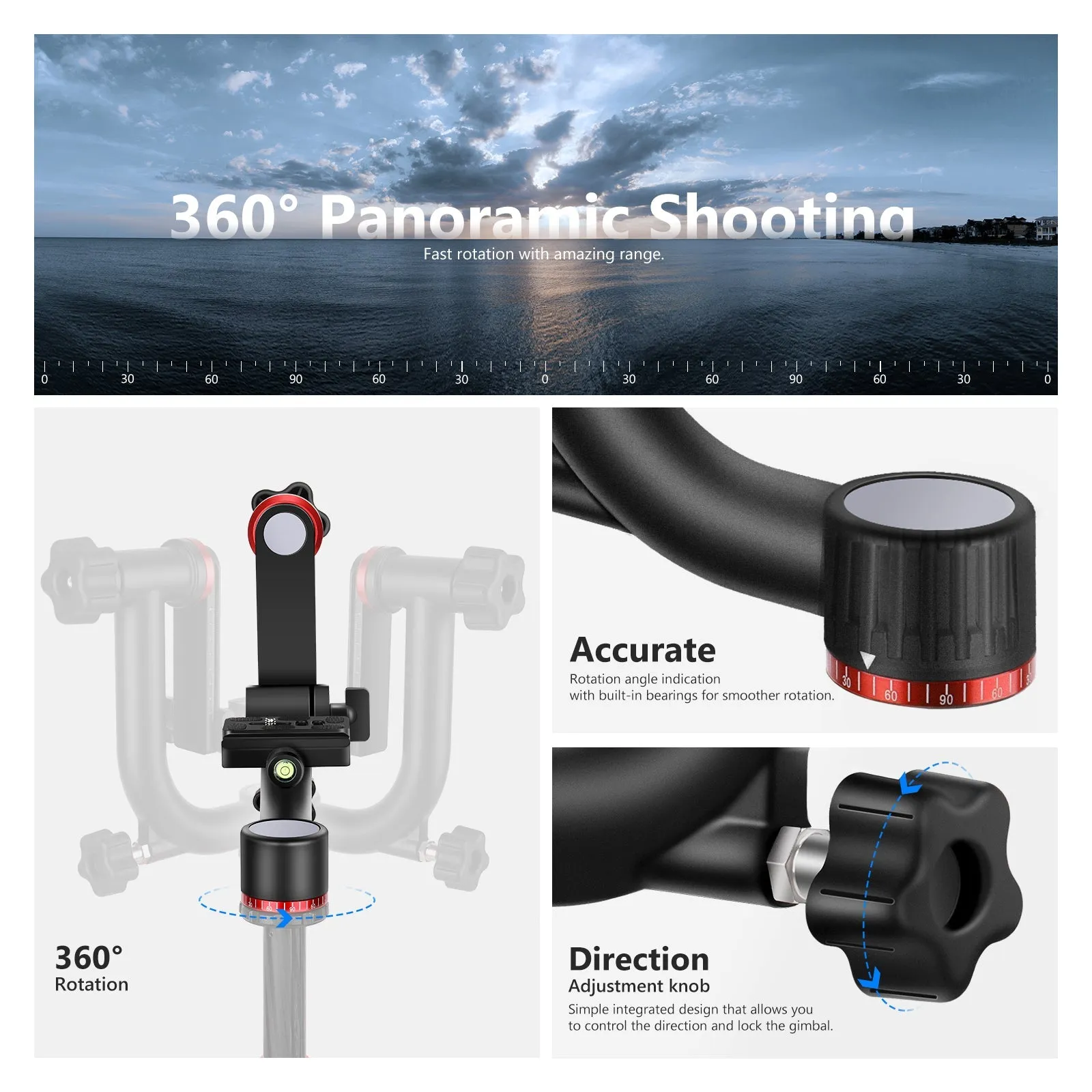 NEEWER GM101 Aluminum Alloy Gimbal Tripod Head