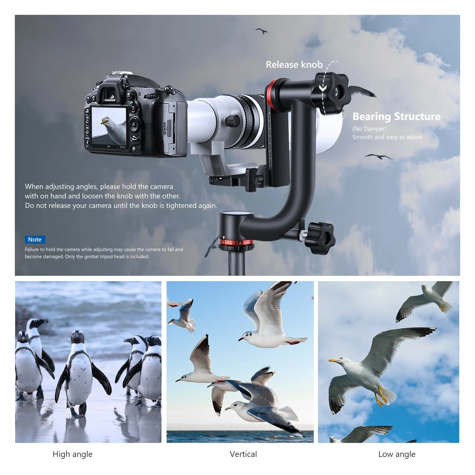 NEEWER GM101 Aluminum Alloy Gimbal Tripod Head