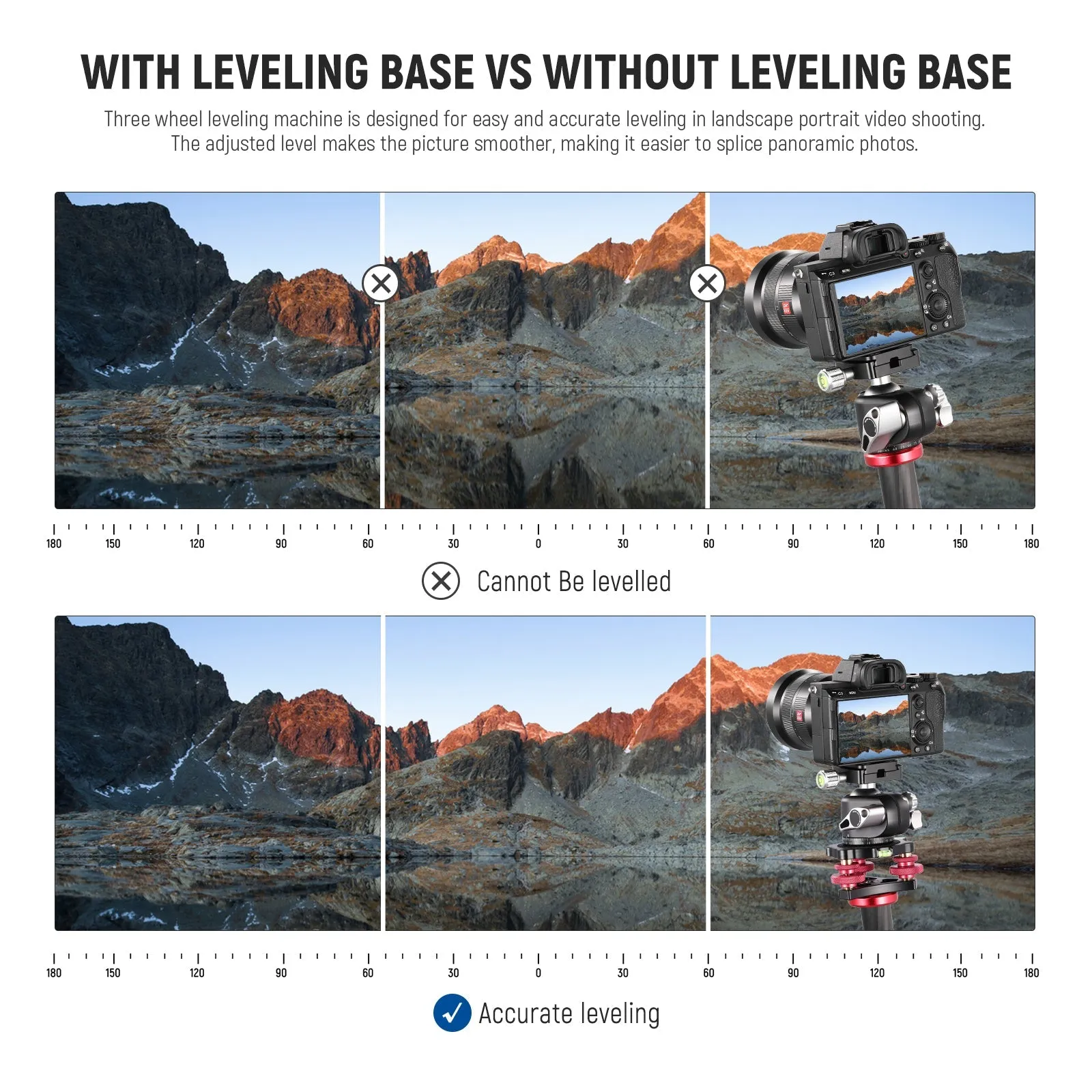 NEEWER LP64 Tripod Head Leveling Base Camera Leveler