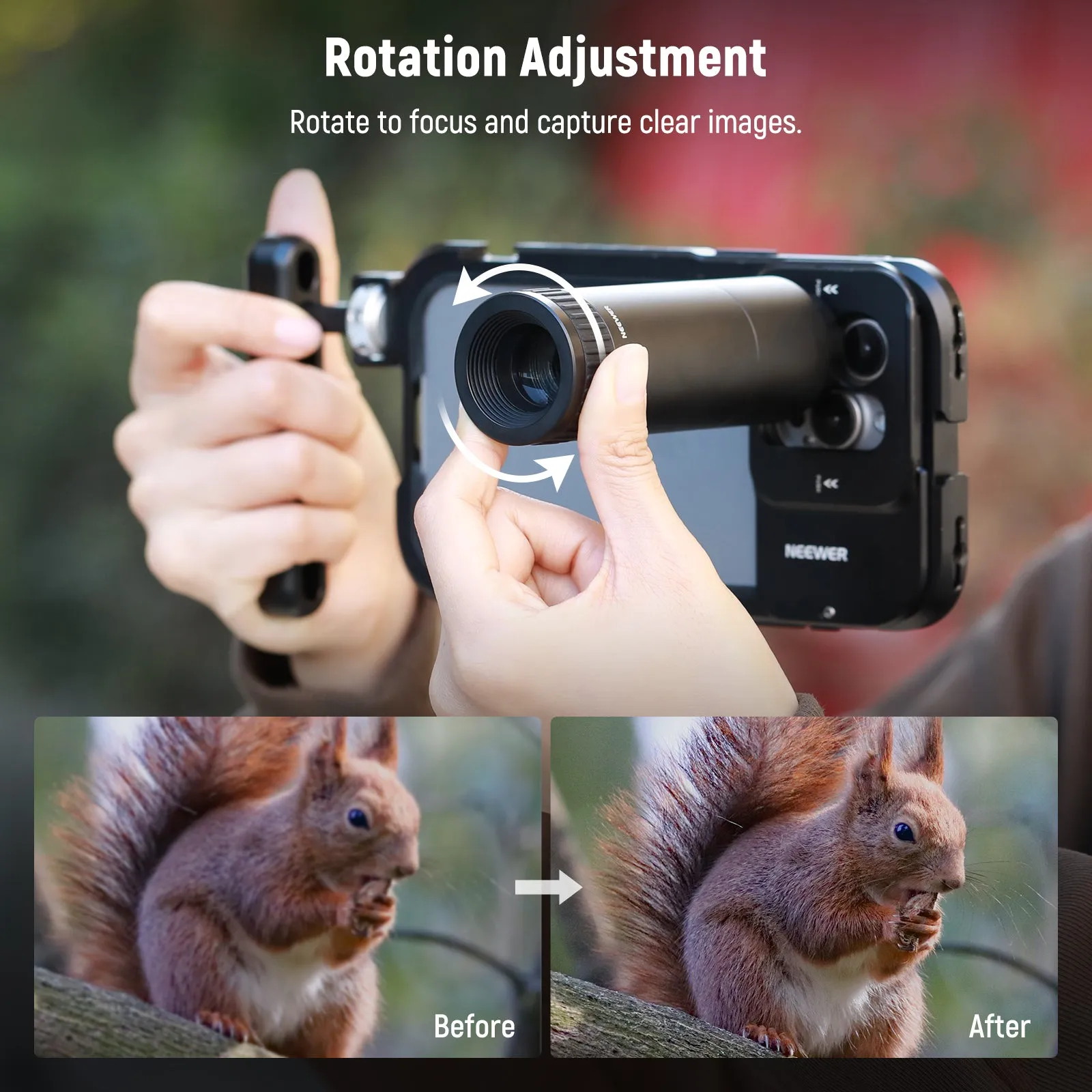 NEEWER LS-36 HD Telephoto Lens for Phone Cage for 17mm Thread